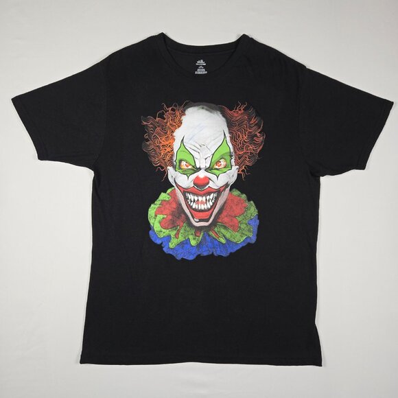 Creepy Clown Horror Tee Men’s L Black Scary Circus Graphic T-Shirt Y2K - Picture 3 of 9